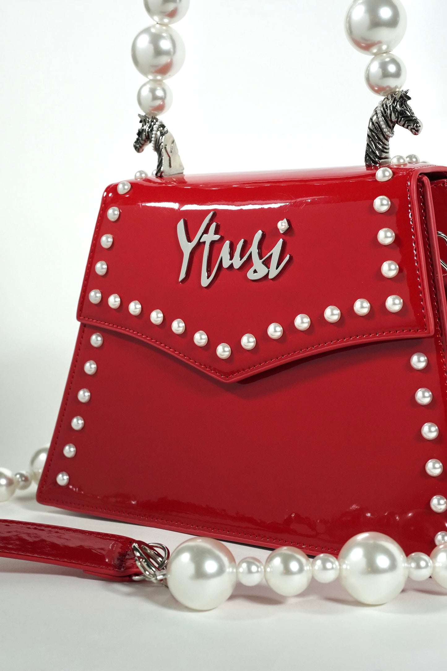 RED PATENT PEARLA