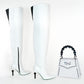 PEARLA HANDBAG | WHITE SNAKE, BLACK PEARL HANDLE
