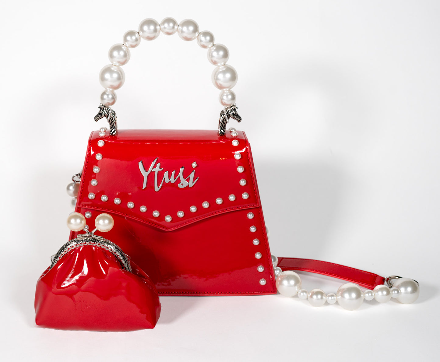 RED PATENT PEARLA
