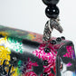 PEARLA HANDBAG | BLACK FLOWER, BLACK HANDLE