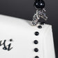PEARLA HANDBAG | WHITE SNAKE, BLACK PEARL HANDLE